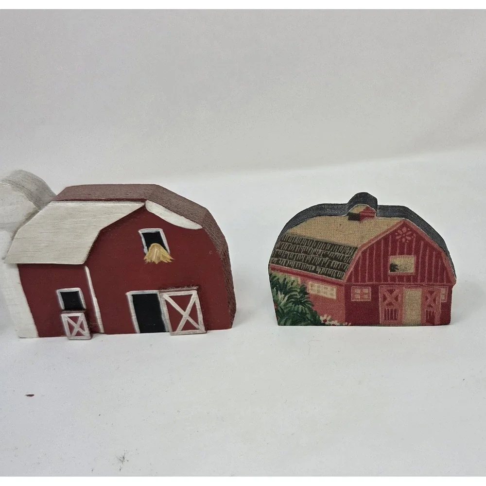 Holiday Decor Church House Barn Farmhouse Lighted Christmas Village Lot Of 3